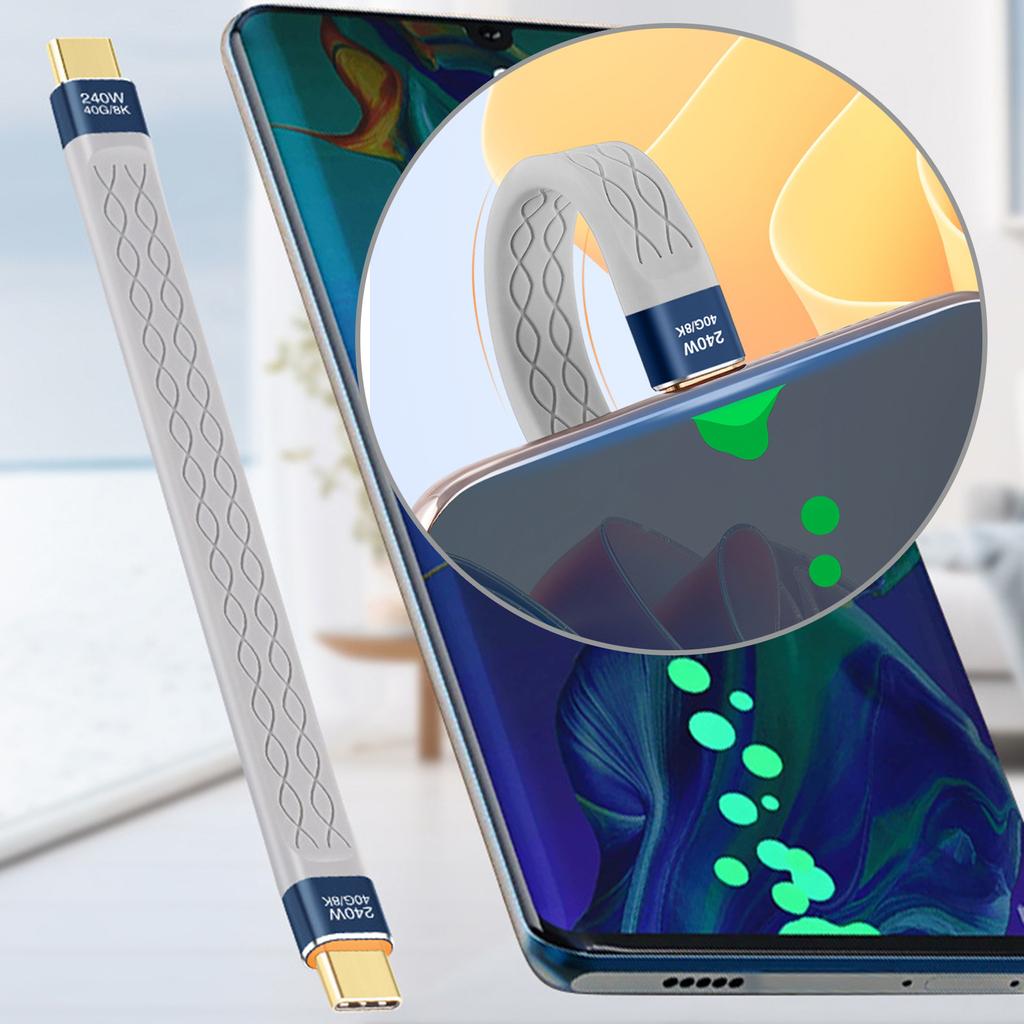 TypeC 40Gbps Highly Speed Data Cable 240W Power,Transfer, 8K Display, 13cm Length