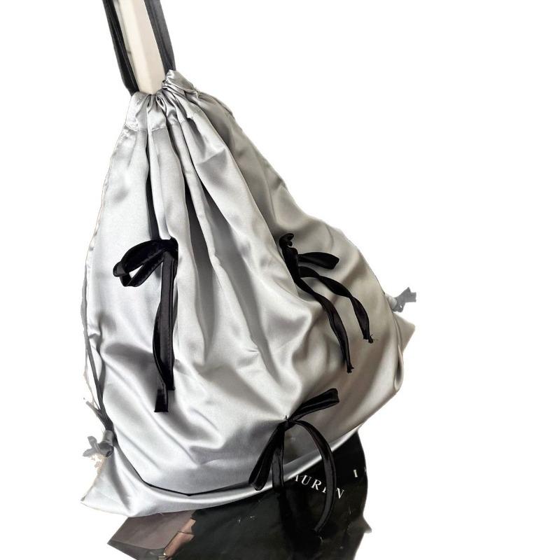 Bow-shaped Satin Drawstring Backpack A Cute Little Backpack