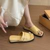 French set of toe pleated slippers women's summer wear 2025 new high-end not tired foot slope heel temperament cool slippers