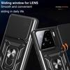 Military Grade Magnetic Ring Holder Shockproof Armor Design Case For Xiaomi 15T Pro Slide Camera Anti-Fall Full Protective Cover