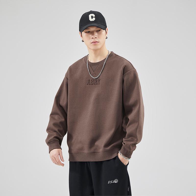 Trendy Men's Casual Loose Round Neck Hoodie with Letter Print for Spring and Autumn