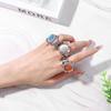 JEWELRYWE Women's Ring Watch Opal Free Size Cute Antique Ringwatch Analog Waterproof Quartz Alloy Stainless Steel Silver