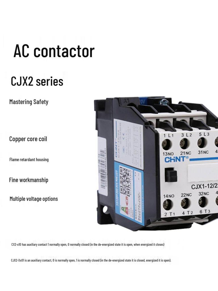 Zhengtai CJX1 AC Contactor, 22A/32A, 220V/380V