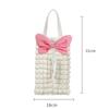 Cute Pink Bow Car Tissue Box Soft Puff Auto Seat Headrest Hanging Paper Tower Holder Organizer Bag Car Interior Accessories