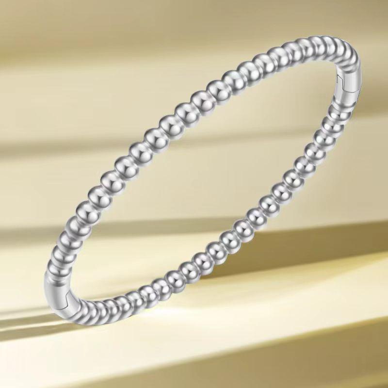 High-End Women's Stainless Steel Bracelet - Non-Fading, Titanium Steel, Elegant Buckle Jewelry
