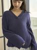 Gelato Pique Airy Moco Rib Pullover PWNT254068 NVY Free Size V-Neck Women's