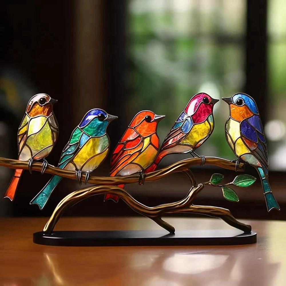 

Metal Bird Wild Animal Statue Colorful Tabletop Ornament Vivid Handicrafts Iron Art Decoration