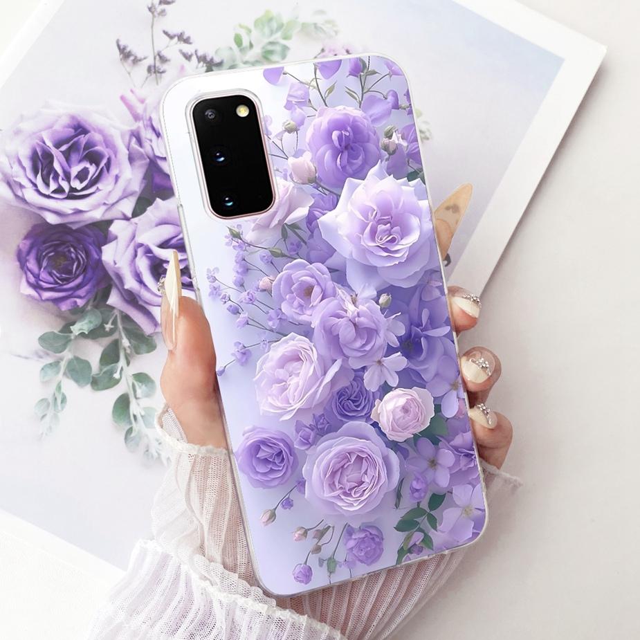 For Samsung Galaxy S20 Plus Case SM-G985F Luxury Bow Flowers Painted Cover Soft Silicone Case For Samsung S20+ S 20 Plus 5G Bags