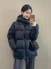 Down jacket women's short new winter white duck down thickened small couple popular winter hooded jacket