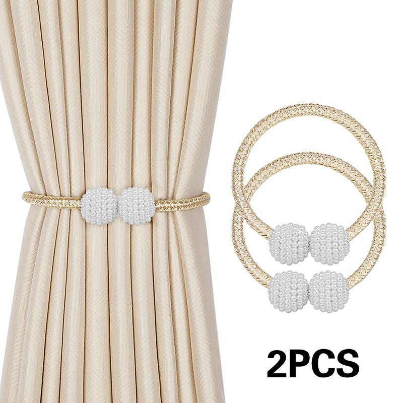 2 adet inci manyetik perde klipsi perde tutucular geri kravat toka klipleri asılı top toka kravat arka perde dekor aksesuarları