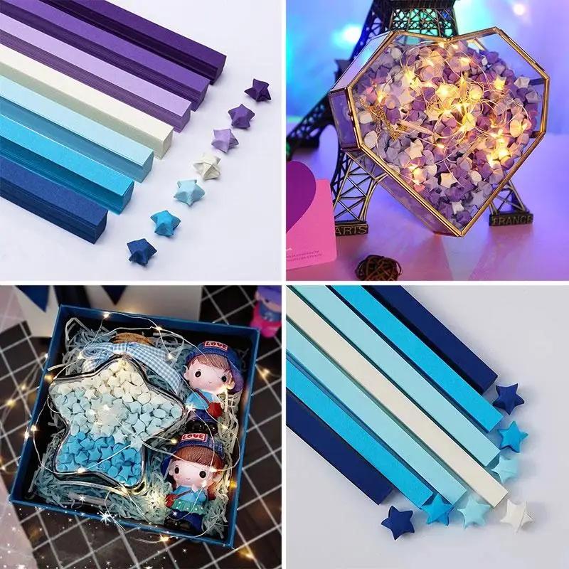540Pcs Animation Lucky Star Decoration Paper Vivid Paper Stars Origami Diy Arts Origami Paper Strips Fold Hand Crafts Toys