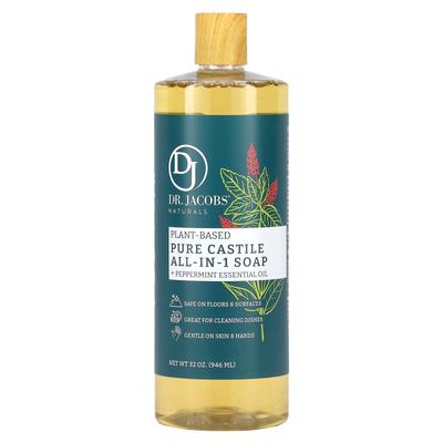Botanical Pure Castile All-in-One Soap, Peppermint Essential Oil, 32 Oz (946 Ml)