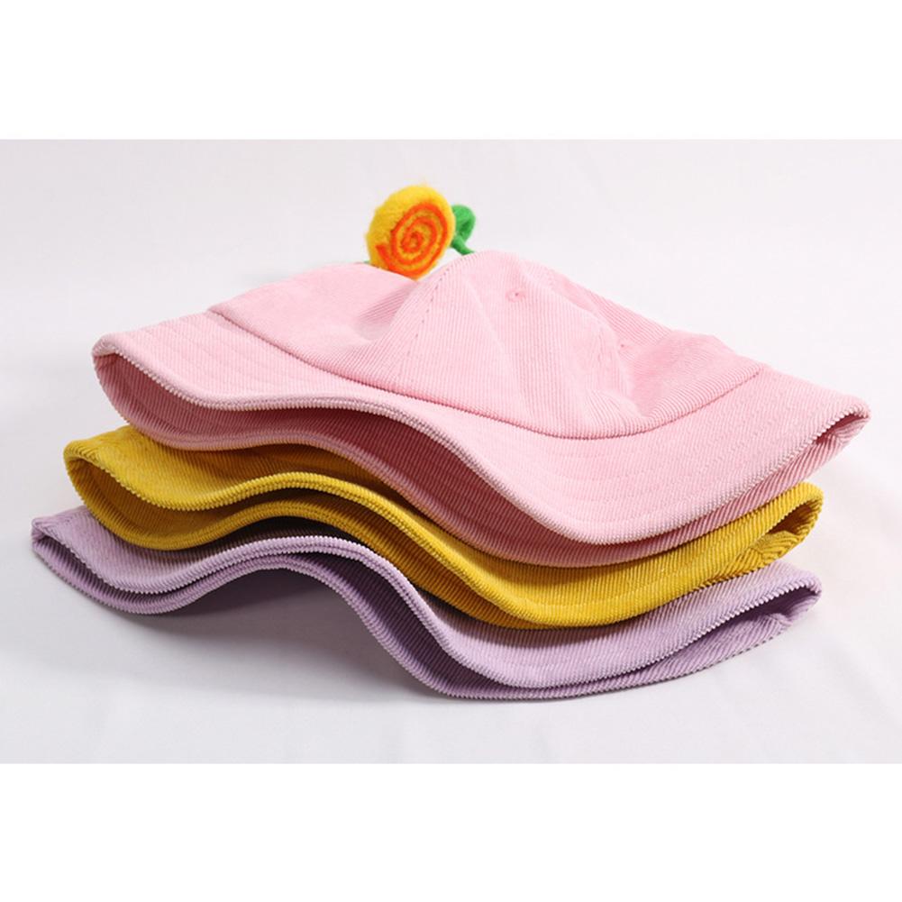 Autumn Winter Boys Girls Corduroy Hat Solid Color Cartoon Animal Design Hat