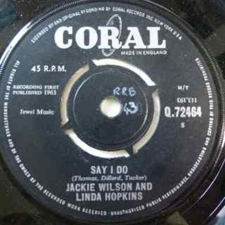 

7inch Record JACKIE WILSONLINDA HOPKINS Shake A Hand Say I Do Q72464 CORAL 1963 UK SoulFunk Used