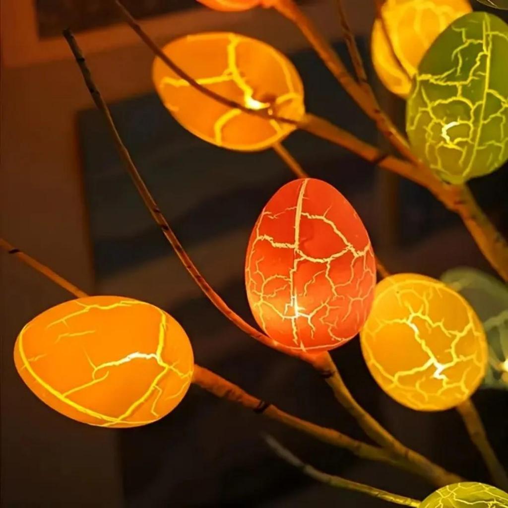 LED Easter Egg and Christmas Birch Tree Lights for Home and Party Decorations
