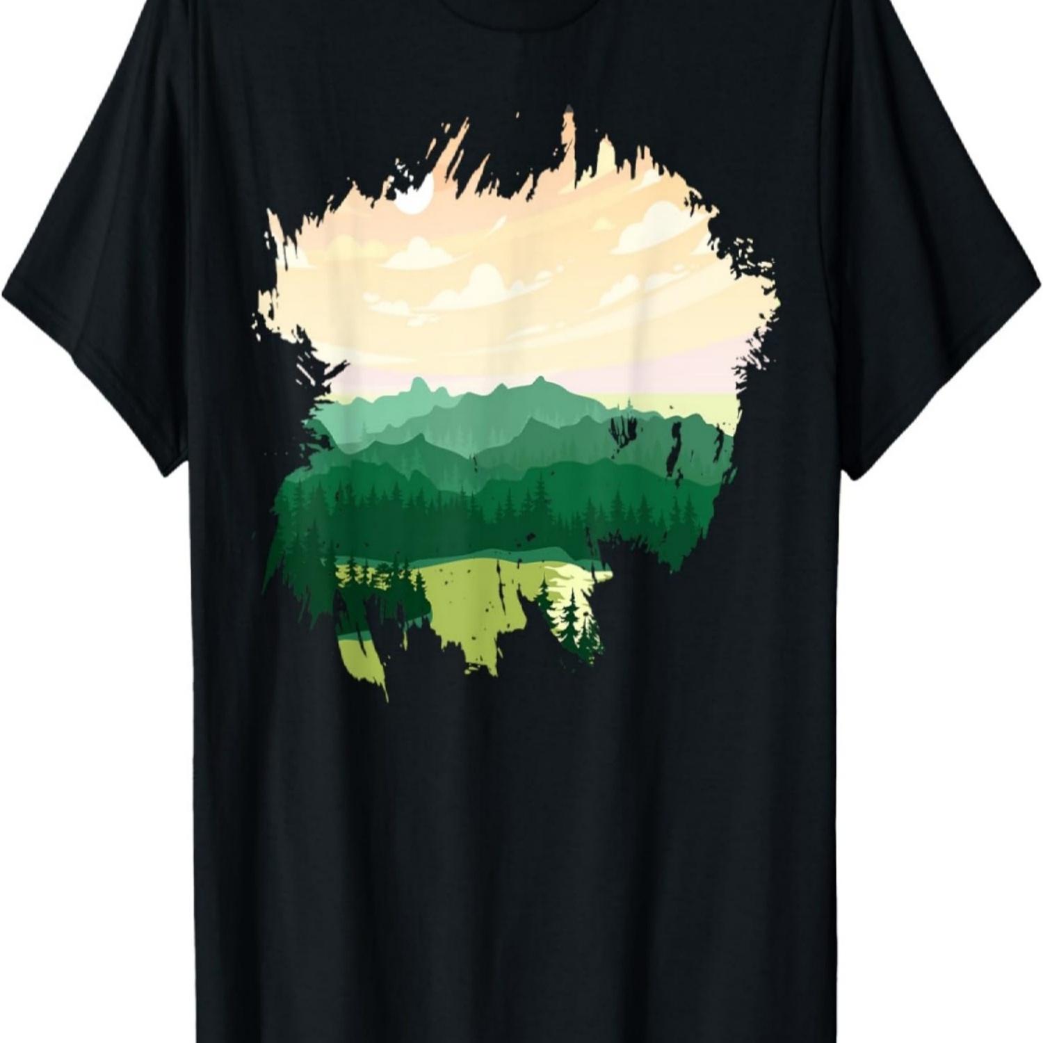 Timeless Mountain, Nature Trees and Forest T-Shirt(14) S
