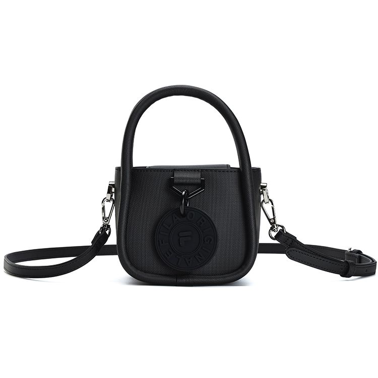FILA Fashion Casual Commuter Polyurethane Crossbody Tote Bag Small Women bags Black F13W319165F-BK XS