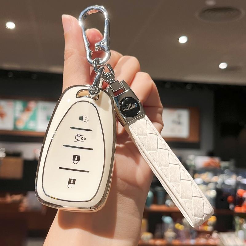 

Чехол-брелок с цепочкой для ключей для Chevy Chevrolet Malibu Equinox Camaro Cruze Tahoe Traverse Blazer Volt Bolt, умный держатель для ключей белый