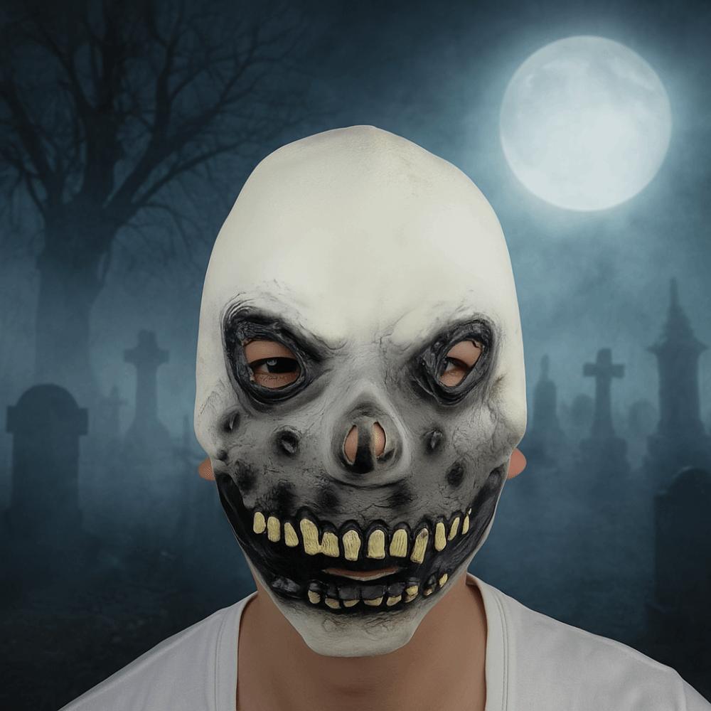 Latex Scary Skull Headgear Realistic Terrifying Cosplay Mask Halloween Skull Mask  Halloween Party