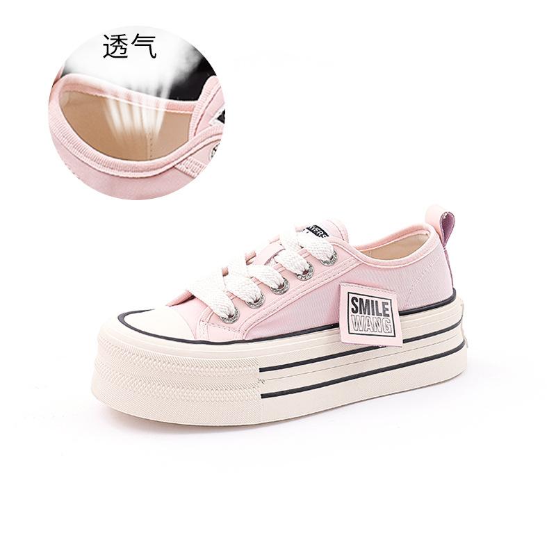 Women's shoes 2025 spring new women's heightened platform white shoes women's casual versatile muffin baseplate shoes