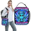 Italian Brainrot Cappuccino Assassino Cool Design Lunch Bag Portable Lunch Box Men School Print Cooler Bag Vintage Tote Handbags
