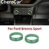 2x Car Air Condition A/C Switch Knob Trim Ring For Ford Bronco Sport + Green