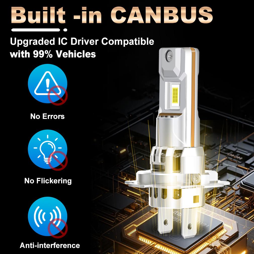 2Pcs 35000LM H7 LED Headlight Canbus Bulbs Mini Wireless H11 LED H8 70W Car Fog Light Turbo Headlamp Auto Plug&Play Lamp 6500K White