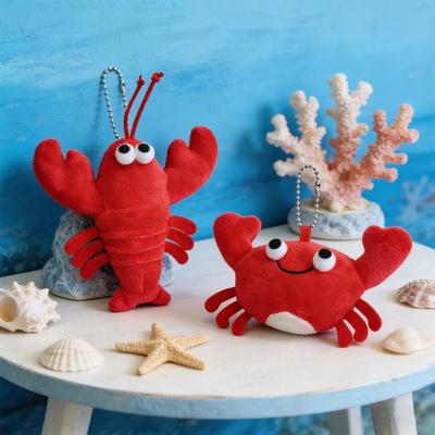 Kawaii Mini Lobster Plush Keychain Cute Stuffed Crab Soft Animal Pendant for Backpack Bag Decor Birthday Party Favors
