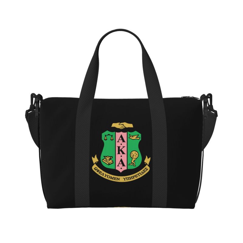 

AKA Sorority Print Travel Deffel Bag Portable Sports Gym Yoga Bag Multipurpose Waterproof Weekender Luggage Bags for Women Men