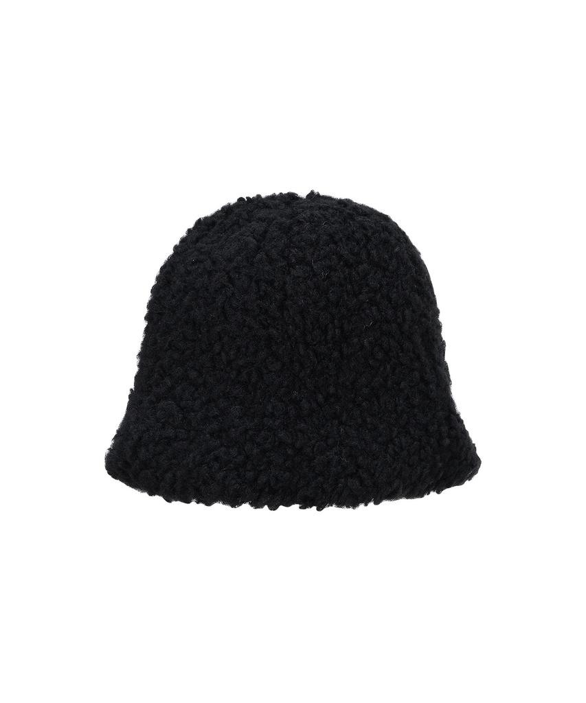 Bajal Va Square Long Label Fleece Tulip Hat Black