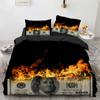 Money Duvet Cover Collection Golden Coins Print Bedding Collection Soft Comfortable Double Queen King Size Comforter Cover For Teens Adults