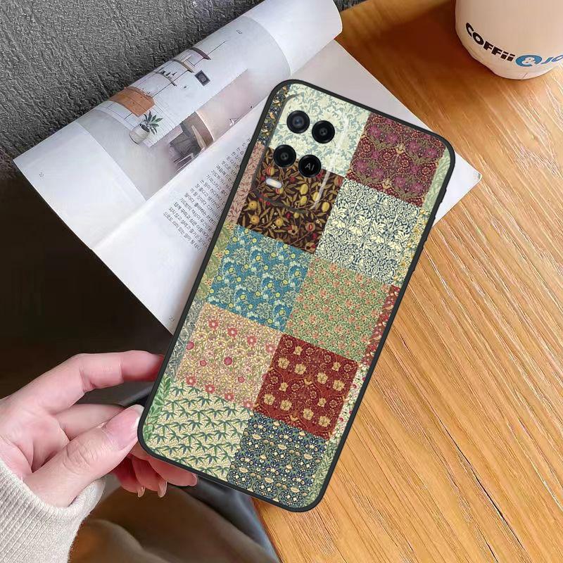 Vintage Patchwork Case For Oppo A60 A40 A80 A16 A76 A96 A98 A58 A78 A18 A38 A57 A17 A74 A54 A94 A15 A5 A6 Pro OPPO A17