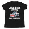 Nur ein Junge, der Schneepflug-LKW liebt Winterdienstfahrzeug Jugend T-Shirt