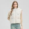 New Winter Hooded Vest Versatile Fashion Skinny Cotton Shoulder Cut Loose Ladies Cotton Vest
