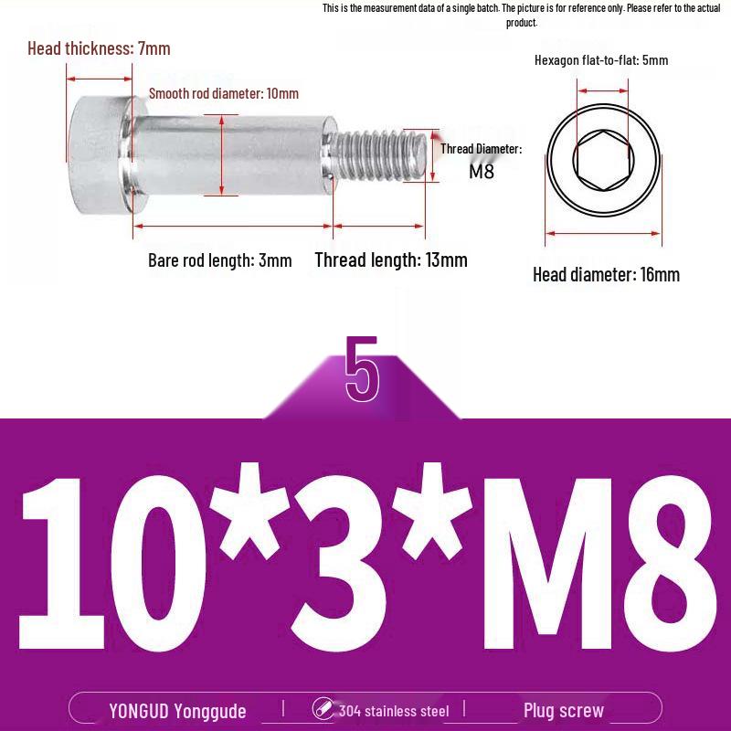 304 Stainless Steel Hex Socket Shoulder and Step Screw Set