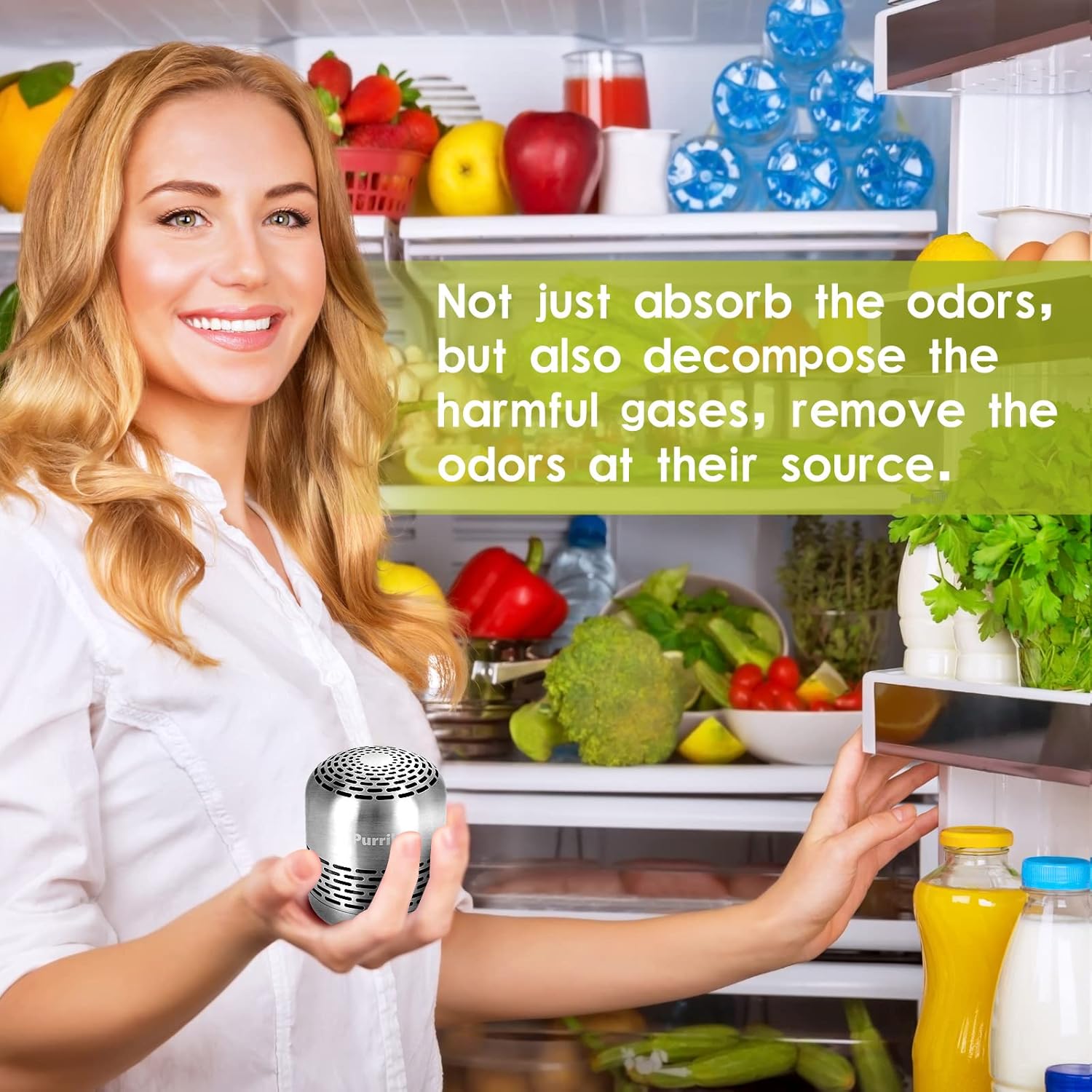 Purriko Refrigerator Deodorizer,Lasts up to 10 Years,Refrigerator Odor Eliminator,Fridge Deodorizer,More Effective Than Baking Soda Bamboo Air