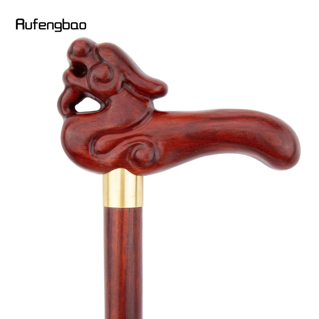 Baston de modă din lemn Dragon Roșu cu o singură articulație, decorativ, pentru cosplay, baston Halloween, măciucă, cârjă, baghetă, crosă, 94cm