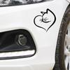 Creative Cats &Heart Pattern Car Sticker Reflective Safety Decal Strong PVC Decal for Vehicle Glass Night Driving