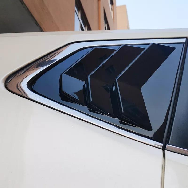 Car Accessories ABS Carbon Fiber Rear Side Window Louvers Shutters Blinds Cover Trim For Nissan Rogue X-Trail T32 2014-2017-