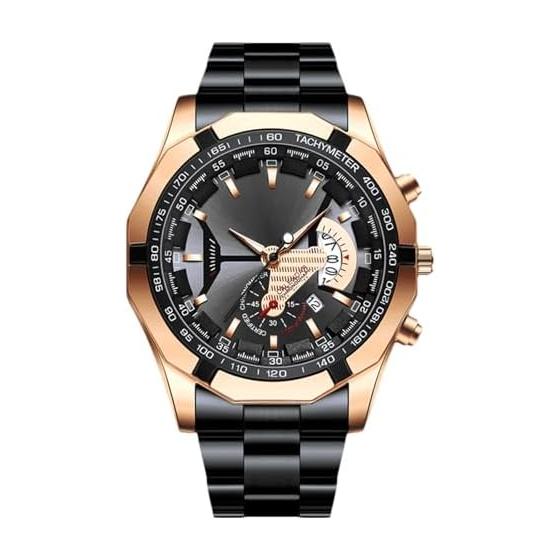 RORIOS Men's Watch, Date Display, Luminous Quartz Watch, Water Resistant To 30 Meters, Popular, Hand Watch, Stylish, Casual, Business, Job Hunting,
