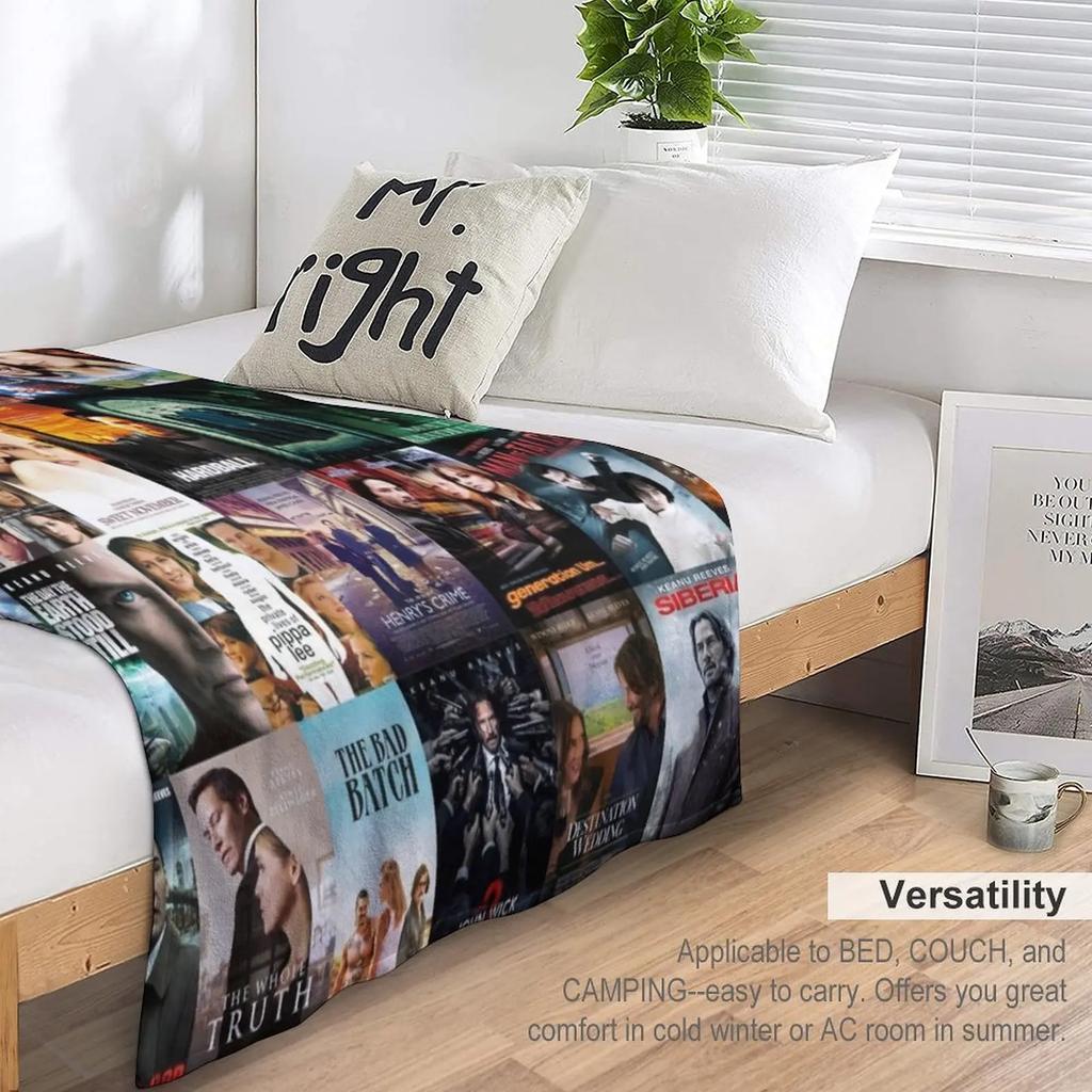 Keanu Reeves Movie Posters Throw Blanket Luxury Thicken Blanket Tourist Blanket Winter bed blankets