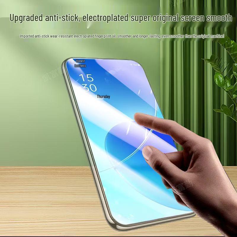 Folie de protecție pentru ecran complet din sticlă securizată OPPO Reno6 Anti-Lumină Albastră cu Protecție Anti-Amprentă și Calitate HD