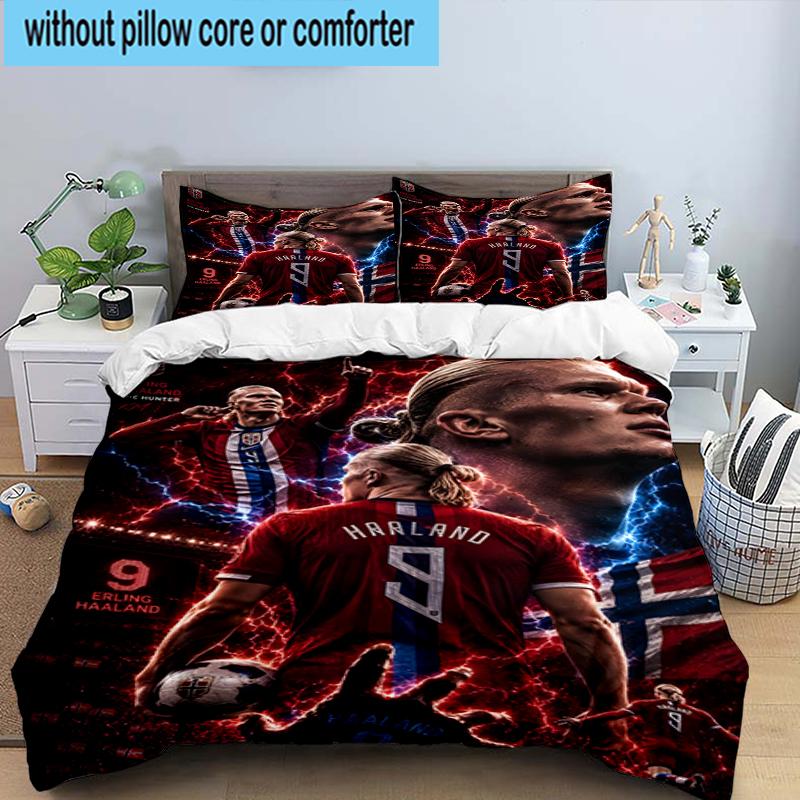 3PCS Erling Haa-land's Electric Moment Bedding Set,Including 1pc Duvet Cover And 2pcs Pillowcases Perfect for Bedroom, Dormitory, Fan Christmas gift
