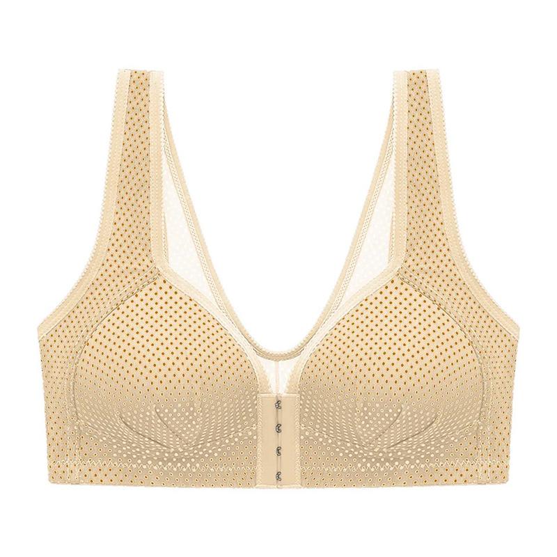 FallSweet Front Closure Push Up Bra Women Wireless Brassiere Sexy Underwear Polka Dot Lingerie Female