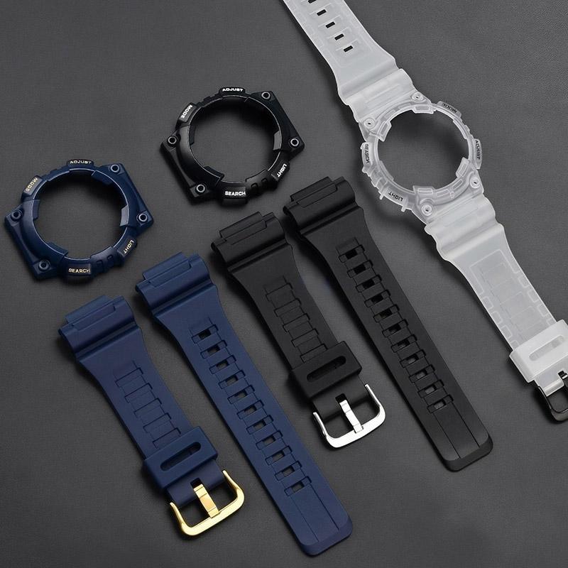 Para Casio AQ-S810 AQ-S810W AQS810WC WC-5208 Correa + Caja Reloj Deportivo Resistente al Agua Juego de Correa y Bisel Pulsera de Goma Resina Caja