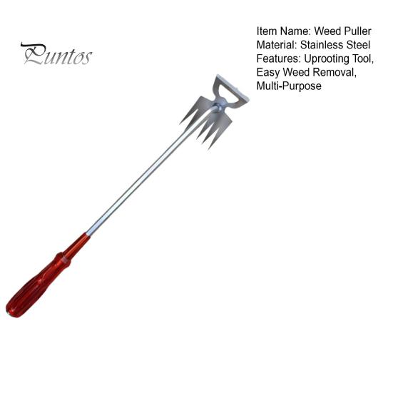 Weed Puller Tool 6 Teeth Steel Forged Hand Weeder 2-in-1 Manual Weed Remover Uprooting Tool for Backyard Farm Vegetable Gardening