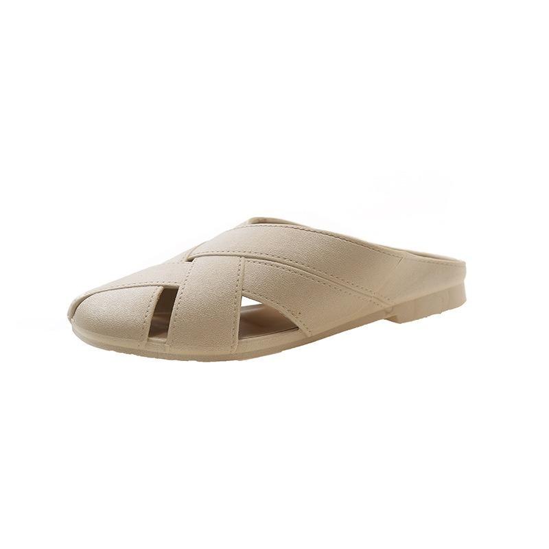 Temperament Baotou Cool Half Slippers Women's Summer Wear New Summer Lazy Chinese Shoes Versatile Models