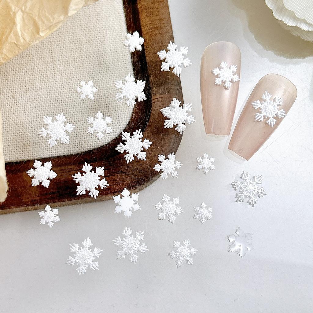 Winter Christmas Snowflake Nail Art Resin 3D Snowflake DIY Resin Handmade Wearable Nail Decorations
