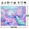 2D Flat, 1pc, Underwater Mermaid Birthday Backdrop, Purple Coral and Pearl Glitter Scales for Party Decorations Background