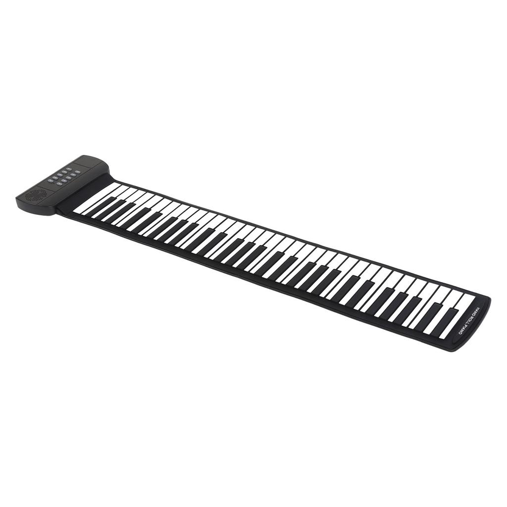 61 Keys Roll Up Piano Portable 16 Tones 6 Demo Songs Support Headphone Sound Output Electronic Hand